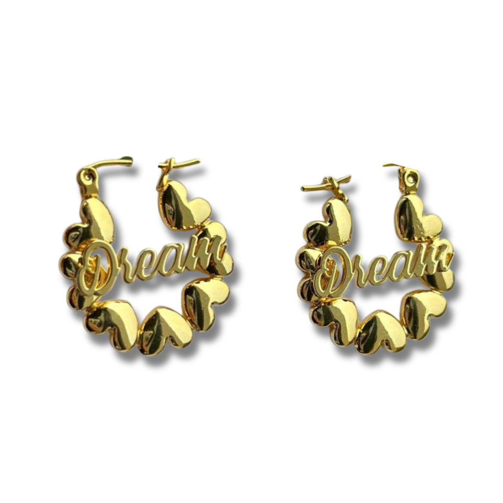 Heart Shaped Name Earrings