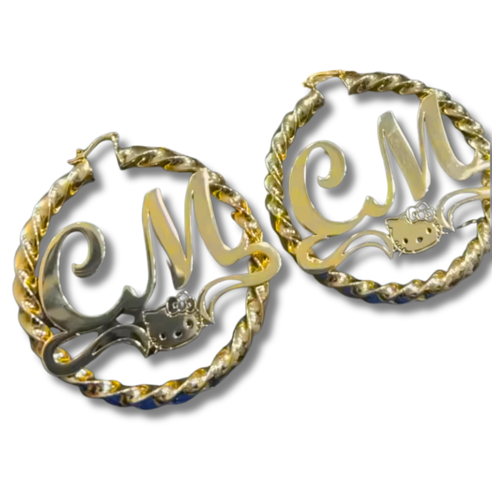 Mini Kitty Name Hoop Earrings